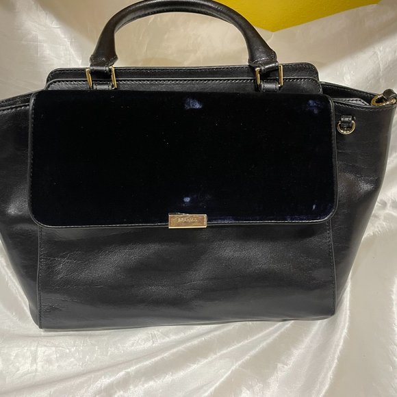 Brahmin ROBIN Leather Satchel Black Topsail Handbag Interchangeable Flaps X 2 - Picture 2 of 12